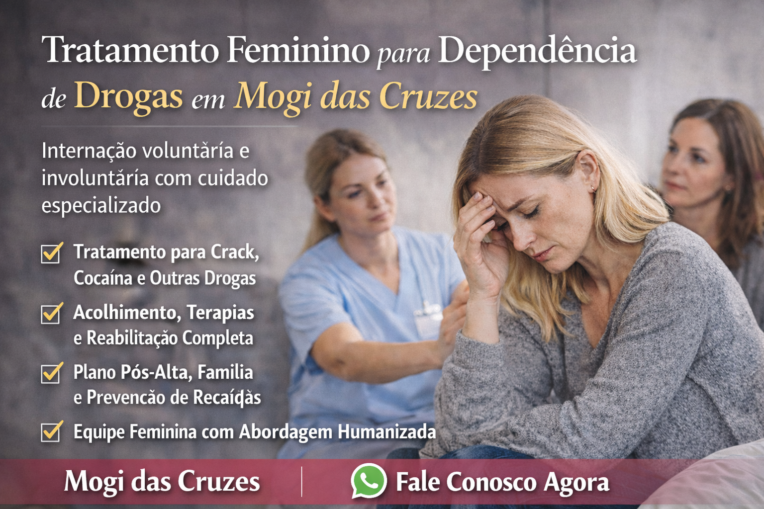 Tratamento Feminino para Dependência de Drogas em Mogi das Cruzes