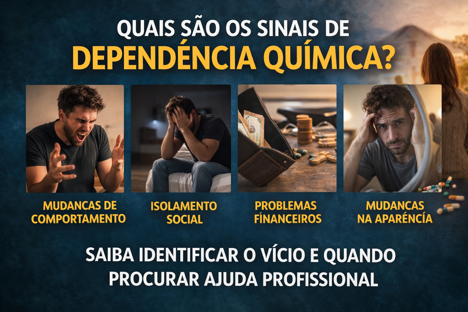 Quais são os sinais de dependência química?