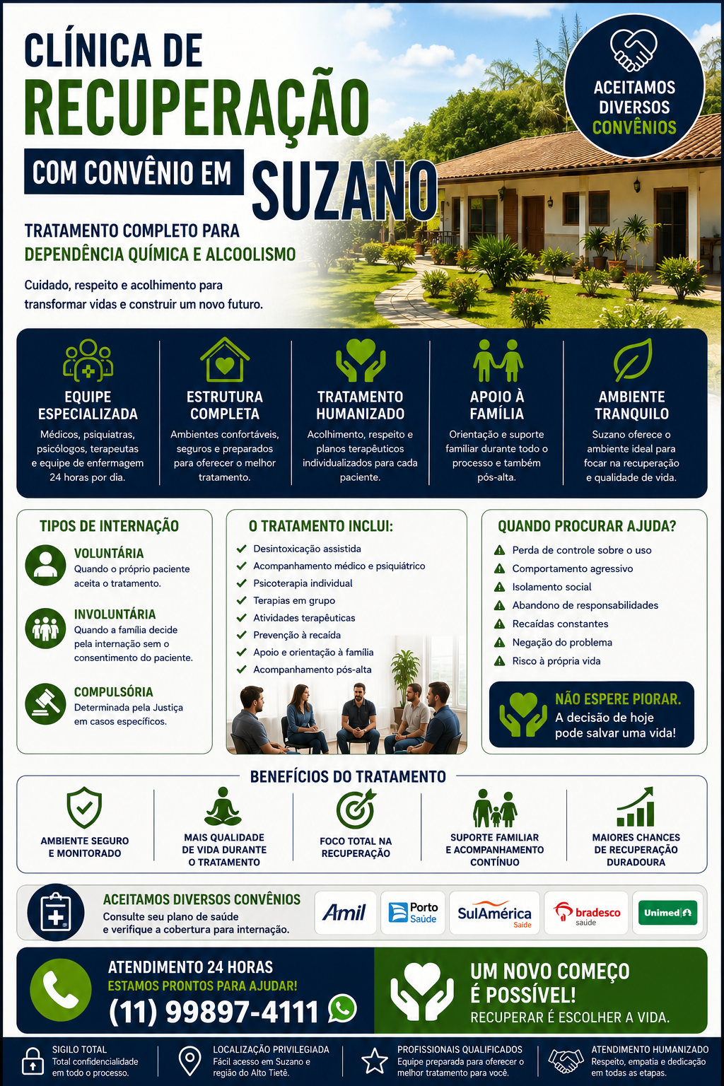 Clínica de Recuperação com Convênio em Suzano: Tratamento Completo e Acessível