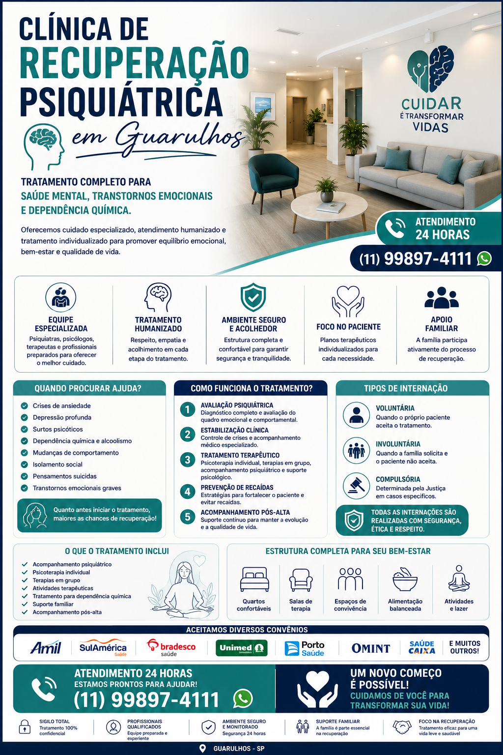 Clínica de Recuperação Psiquiátrica em Guarulhos SP: Tratamento Especializado para Saúde Mental e Dependência Química