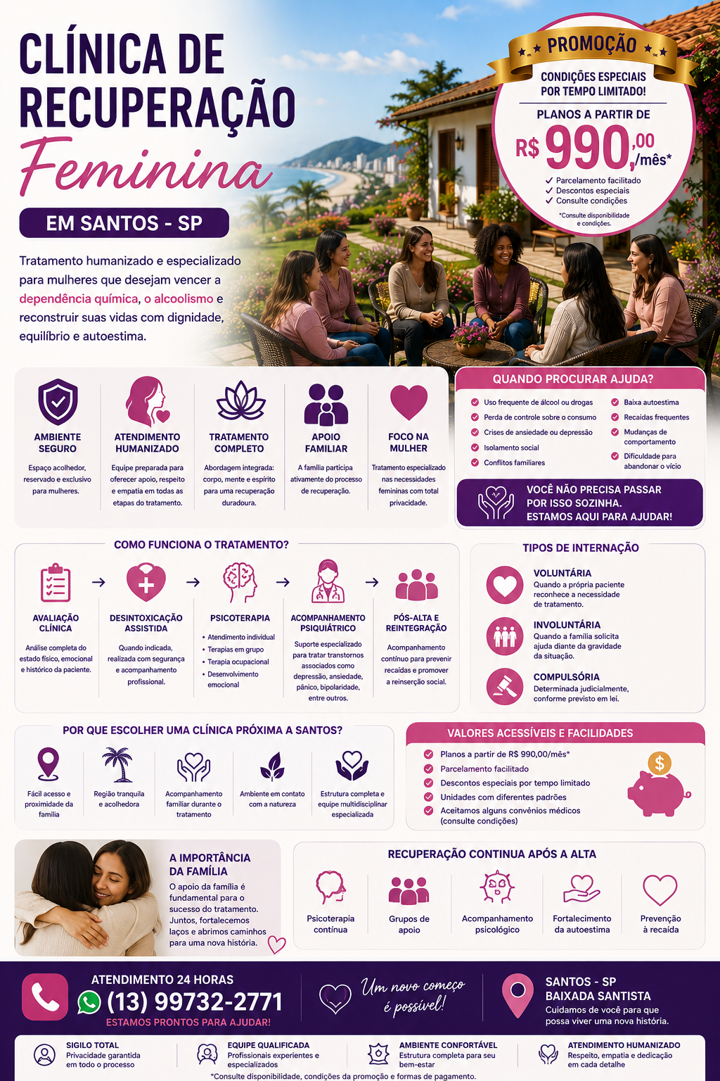 Clínica de Recuperação Feminina em Santos com Promoção: Tratamento Humanizado para Dependência Química e Alcoolismo