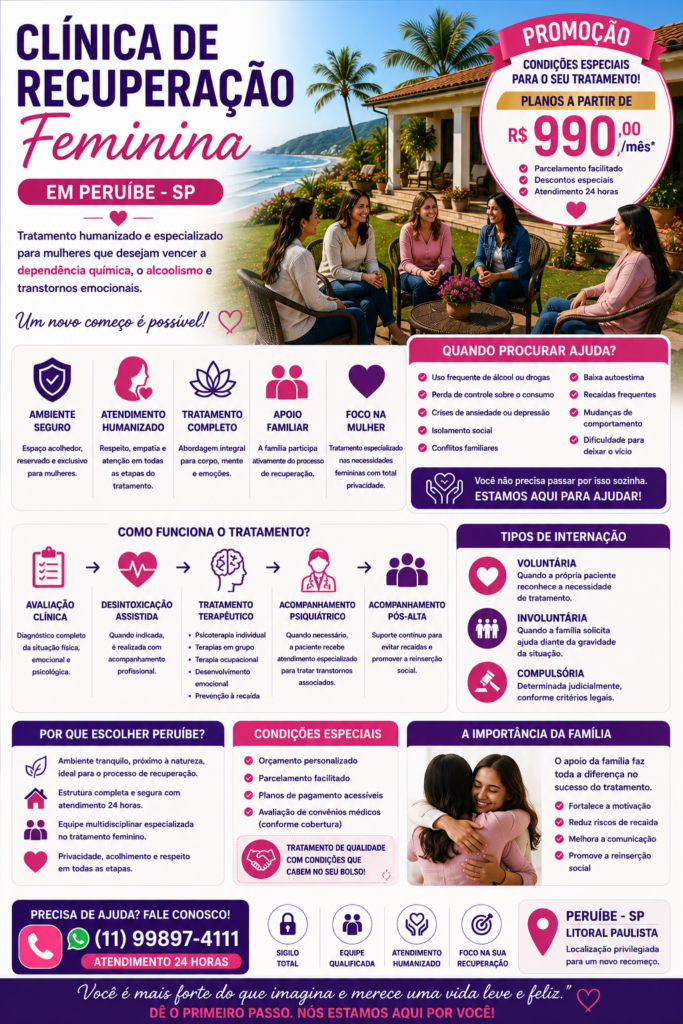 Clínica de Recuperação Feminina em Peruíbe 