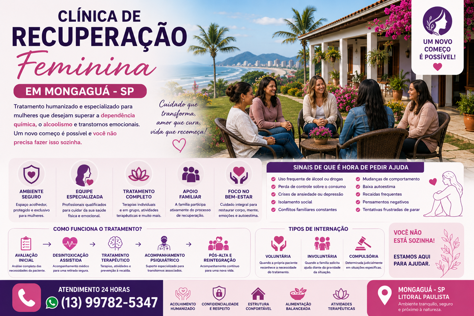 Clínica de Recuperação Feminina em Mongaguá SP: Tratamento Humanizado para Dependência Química e Alcoolismo