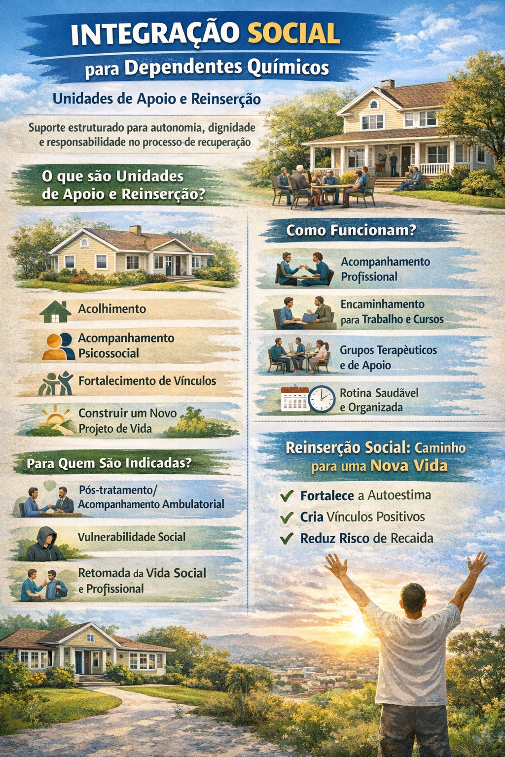 Integração Social para Dependentes Químicos: Unidades de Apoio e Reinserção