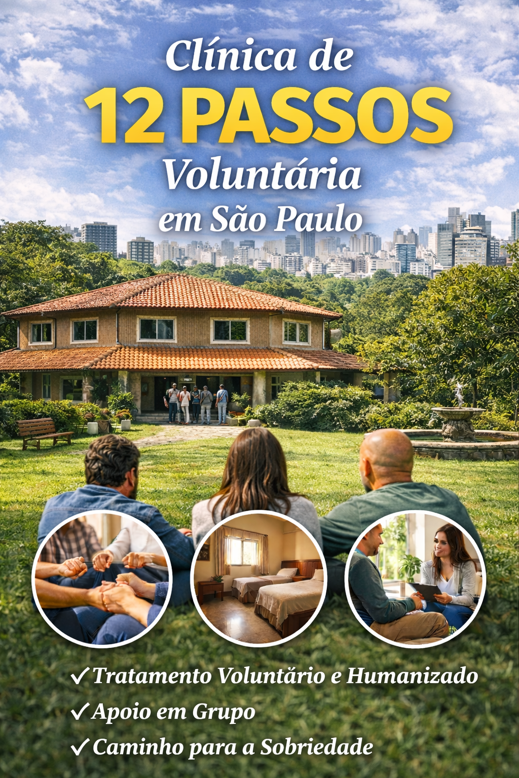 Clínica de 12 Passos Voluntária em São Paulo
