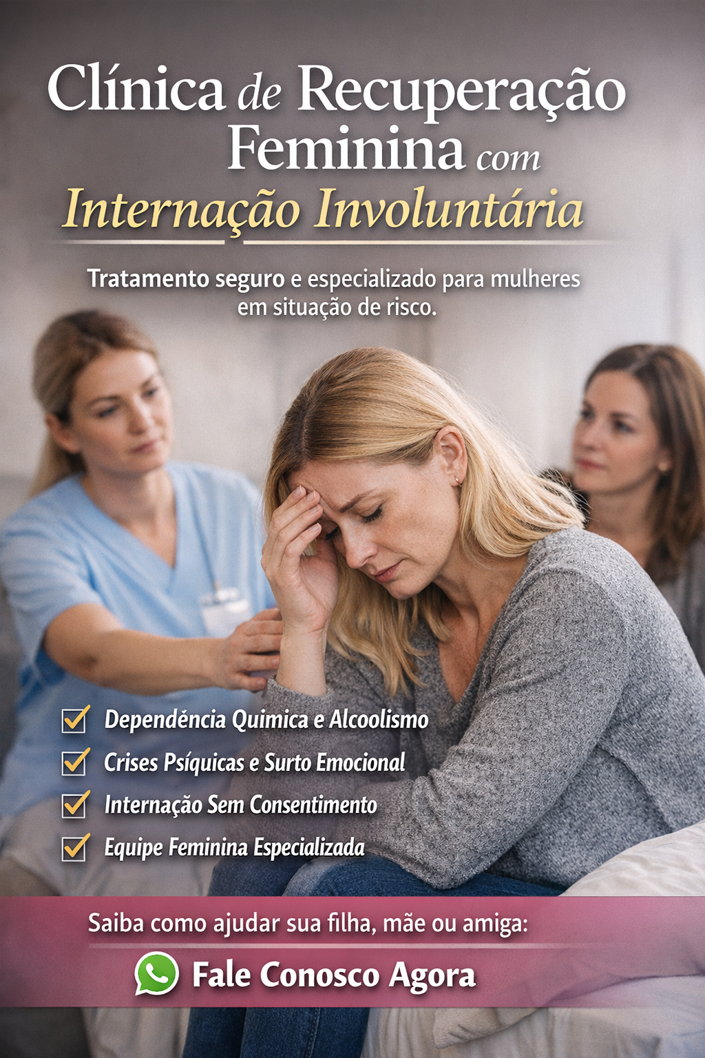 Clínica de Recuperação Feminina com Internação Involuntária