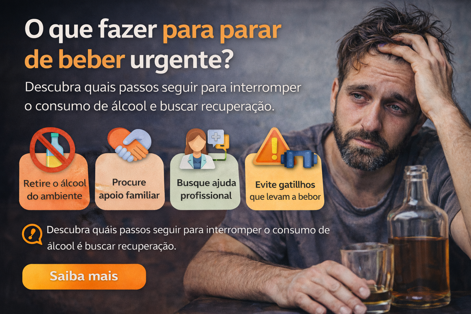 O que fazer para parar de beber urgente?