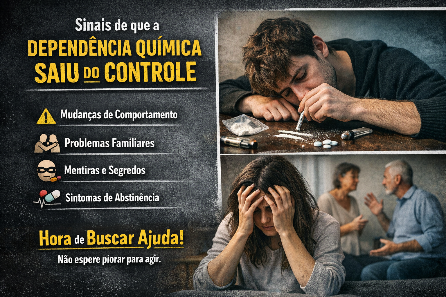 Sinais de que a dependência química saiu do controle