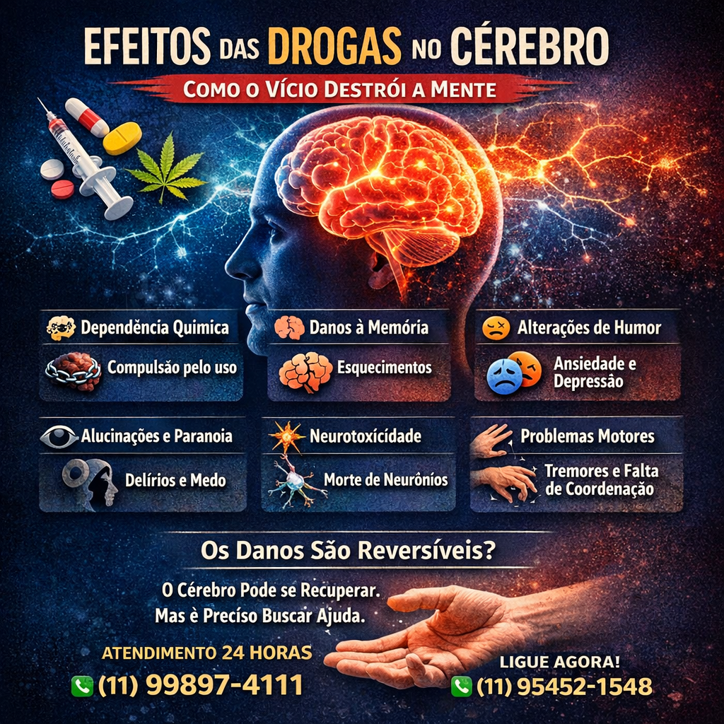 🧠 Efeitos das Drogas no Cérebro: Entenda Como o Vício Destrói a Mente