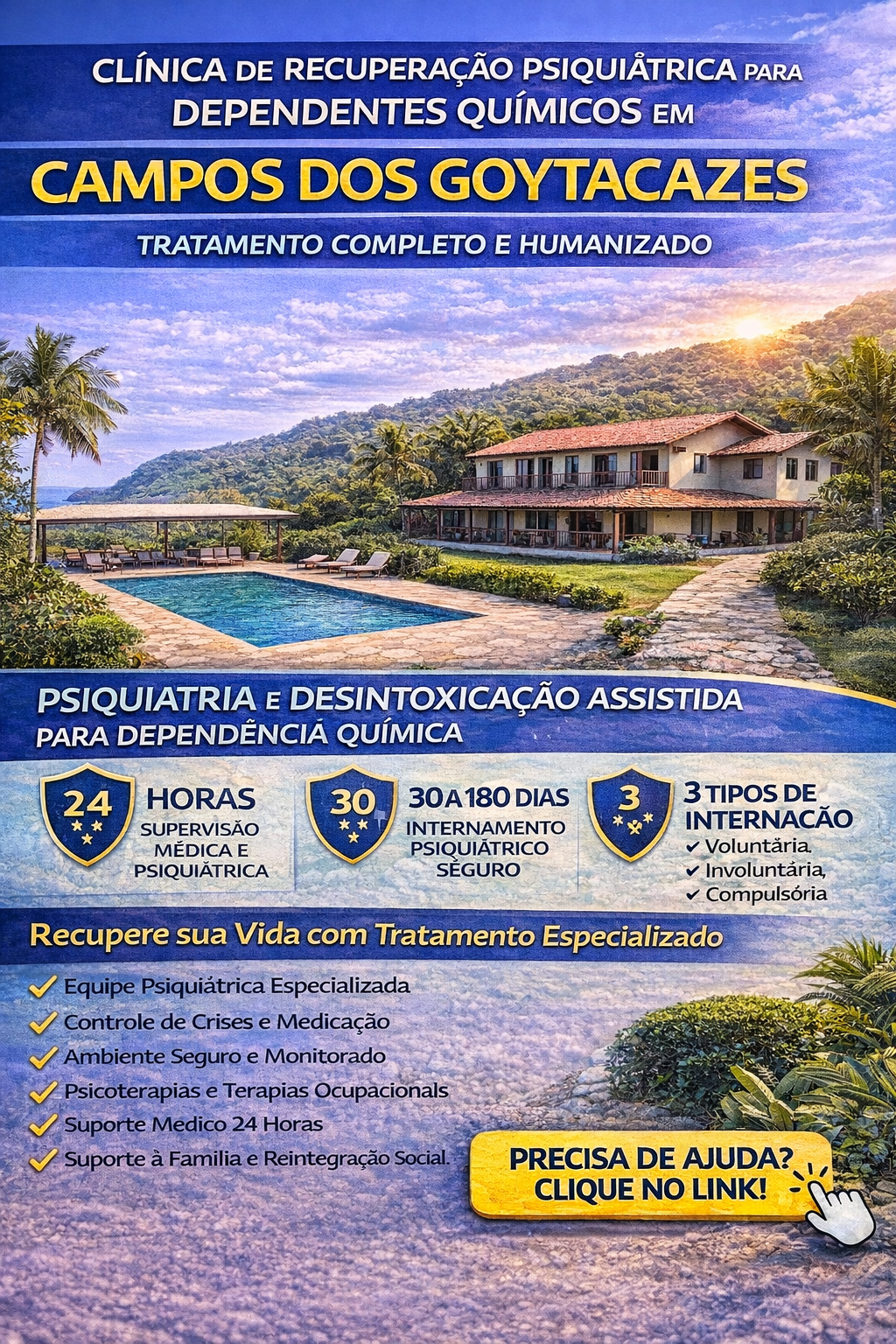 Clínica de Recuperação Psiquiátrica para Dependentes Químicos em Campos dos Goytacazes: Tratamento Completo e Humanizado